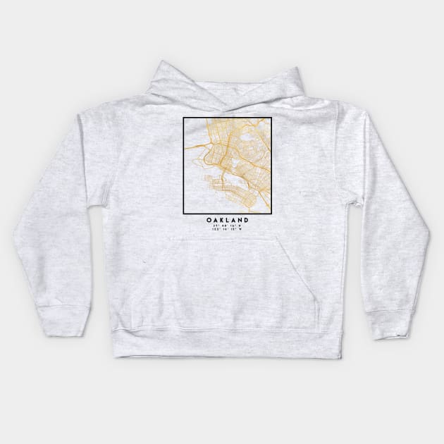 OAKLAND CALIFORNIA CITY STREET MAP ART Kids Hoodie by deificusArt